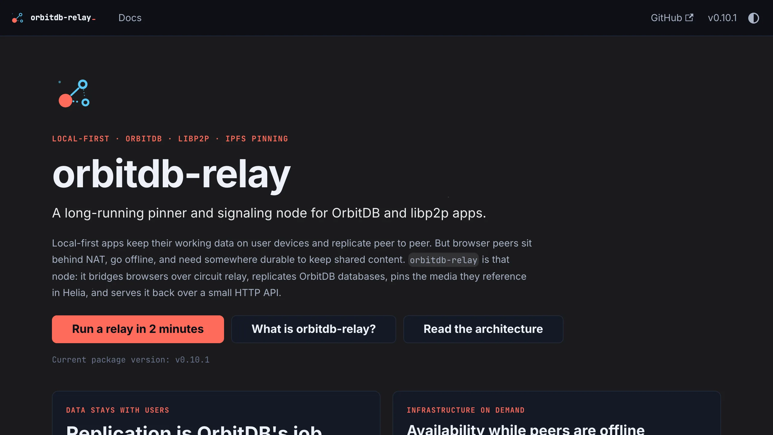 OrbitDB Relay screenshot